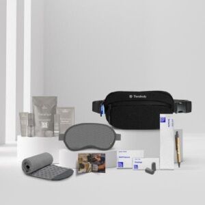 NWT Therabody X United Polaris Crossbody Black Belt Bag Amenity Kit